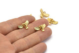 Altın Baykuş Tılsımı, 2 Altın Kaplama Pirinç Baykuş Kolye Ucu (18x10mm) N0417 Q0095