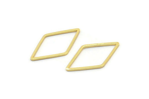 Gold Diamond Ring, 12 Gold Plated Brass Diamond Connectors (13x23mm) Bs 1128 Q0090