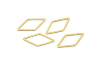 Gold Diamond Ring, 12 Gold Plated Brass Diamond Connectors (13x23mm) Bs 1128 Q0090