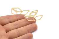 Gold Diamond Ring, 12 Gold Plated Brass Diamond Connectors (13x23mm) Bs 1128 Q0090