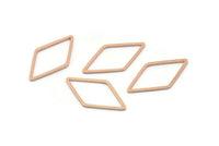 Rose Gold Diamond Ring, 12 Rose Gold Plated Brass Diamond Connectors (13x23mm) Bs 1128 Q0090