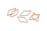 Rose Gold Diamond Ring, 12 Rose Gold Plated Brass Diamond Connectors (13x23mm) Bs 1128 Q0090