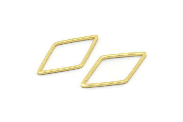 Gold Diamond Ring, 24 Gold Plated Brass Diamond Connectors (13x23mm) Bs 1128 Q0090
