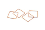 Square Geometric Charm, 12 Rose Gold Plated Brass Square Connectors (20mm) BS 1121 Q0101