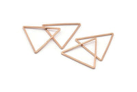 Triangle Charm, 12 Rose Gold Plated Brass Triangles (24x24x24mm) Bs-1125 Q0100
