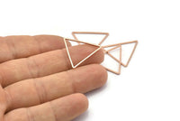 Triangle Charm, 12 Rose Gold Plated Brass Triangles (24x24x24mm) Bs-1125 Q0100