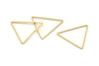 Triangle Charm, 12 Gold Plated Brass Triangles (24x24x24mm) Bs-1125 Bs-1125 Q0100