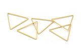 Triangle Charm, 12 Gold Plated Brass Triangles (24x24x24mm) Bs-1125 Bs-1125 Q0100
