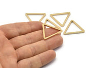Triangle Charm - 4 Gold Plated Brass Triangle Charms (28x2mm) D0013 Q0083