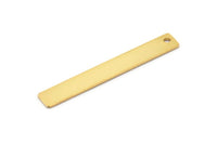 Gold Customized Bar, 3 Gold Plated Brass Stamping Blanks, Personalized Bars (6x44mm) B0188 Q0062