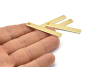 Gold Customized Bar, 3 Gold Plated Brass Stamping Blanks, Personalized Bars (6x44mm) B0188 Q0062