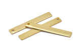 Gold Customized Bar, 3 Gold Plated Brass Stamping Blanks, Personalized Bars (6x44mm) B0188 Q0062