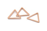 Rose Gold Triangle Ring, 4 Rose Gold Plated Brass Triangle Charms (28x2mm) D0013 Q0083