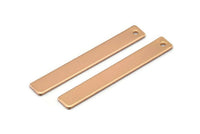 Rose Gold Customized Bar, 3 Rose Gold Plated Brass Stamping Blanks, Personalized Bars (6x44mm) B0188 Q0062