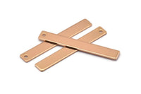 Rose Gold Customized Bar, 3 Rose Gold Plated Brass Stamping Blanks, Personalized Bars (6x44mm) B0188 Q0062