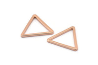 Rose Gold Triangle Ring, 5 Rose Gold Plated Brass Triangle Charms (28x2mm) D0013 Q0083