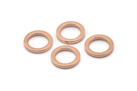 Rose Gold Circles, 6 Rose Gold Plated Brass Round Rings, Charms (14x2x2mm) Bs 1346 Q0045
