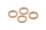 Rose Gold Circles, 6 Rose Gold Plated Brass Round Rings, Charms (14x2x2mm) Bs 1346 Q0045