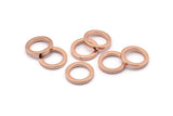 Rose Gold Circles, 6 Rose Gold Plated Brass Round Rings, Charms (14x2x2mm) Bs 1346 Q0045