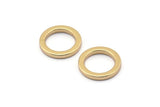 Gold Plated Circles, 6 Gold Plated Brass Round Rings, Charms (14x2x2mm) Bs 1346 Q0045