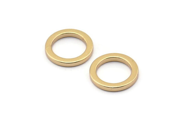 Gold Plated Circles, 6 Gold Plated Brass Round Rings, Charms (14x2x2mm) Bs 1346 Q0045