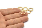 Gold Plated Circles, 6 Gold Plated Brass Round Rings, Charms (14x2x2mm) Bs 1346 Q0045