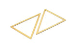 Gold Triangle Charm, 2 Gold Plated Brass Triangle Rings, Charms (53x53x40mm) Bs-1307 Q0057