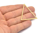 Gold Triangle Charm, 2 Gold Plated Brass Triangle Rings, Charms (53x53x40mm) Bs-1307 Q0057