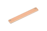 Rose Gold Customized Bar, 3 Brass Rose Gold Plated Stamping Blanks (6x44x0.80mm) B0191 q0061