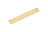Gold Customized Bar, 3 Gold Plated Brass  Stamping Blanks (6x44x0.80mm) B0191 Q0061