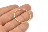 Gold Plated Rings, 8 Gold Plated Brass Circle Connectors  (35x1x1mm) BS 1087 Q0044