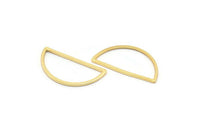 Gold Half Moon - 5 Gold Plated Brass Semi Circle Connectors (15x30x1.2mm) BS 1173 Q0039