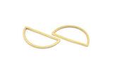 Gold Half Moon - 5 Gold Plated Brass Semi Circle Connectors (15x30x1.2mm) BS 1173 Q0039