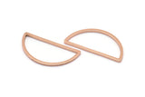 Rose Gold Half Moon - 5 Brass Rose Gold Plated Semi Circle Connectors (15x30x1.2mm) Bs 1173 Q0039