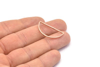 Rose Gold Half Moon - 5 Brass Rose Gold Plated Semi Circle Connectors (15x30x1.2mm) Bs 1173 Q0039