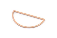 Rose Gold Half Moon - 10 Brass Rose Gold Plated Semi Circle Connectors (15x30x1mm) D0011 Q0033