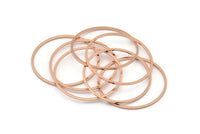 Rose Gold Circle Connectors, 12 Rose Gold Plated Brass Circle Connectors (25mm) Bs-1108 Q0046
