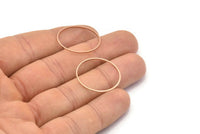 Rose Gold Circle Connectors, 12 Rose Gold Plated Brass Circle Connectors (25mm) Bs-1108 Q0046