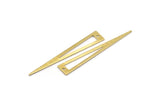 Brass Triangle Charm, 24 Hammered Raw Brass Triangle Charms With 1 Loop (50x8x0.80mm) M02249
