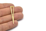 Brass Triangle Charm, 24 Hammered Raw Brass Triangle Charms With 1 Loop (50x8x0.80mm) M02249