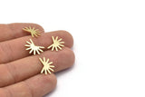 Brass Sun Blank, 24 Raw Brass Sun Blanks, Findings, Connectors (11x15x0.80mm) M02250