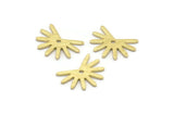 Brass Sun Charm, 24 Textured Raw Brass Sun Charms With 1 Hole (11x15x0.80mm) M02253