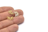 Brass Sun Blank, 24 Raw Brass Sun Blanks, Findings, Connectors (11x15x0.80mm) M02254