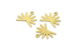 Brass Sun Charm, 24 Textured Raw Brass Sun Charms With 1 Loop (13x15x0.80mm) M02257