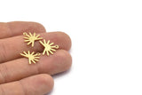 Brass Sun Charm, 24 Textured Raw Brass Sun Charms With 1 Loop (13x15x0.80mm) M02257