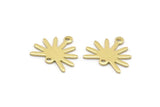 Brass Sun Charm, 24 Raw Brass Sun Charms With 2 Loops (13x15x0.80mm) M02258