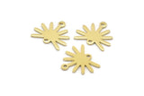 Brass Sun Charm, 24 Raw Brass Sun Charms With 2 Loops (13x15x0.80mm) M02258