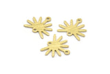 Brass Sun Charm, 24 Textured Raw Brass Sun Charms With 2 Loops (13x15x0.80mm) M02259