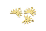 Brass Sun Charm, 24 Textured Raw Brass Sun Charms With 1 Loop And 1 Hole (13x15x0.80mm) M02261