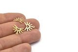 Brass Sun Charm, 24 Raw Brass Sun Charms With 1 Loop (13x15x0.80mm) M02262